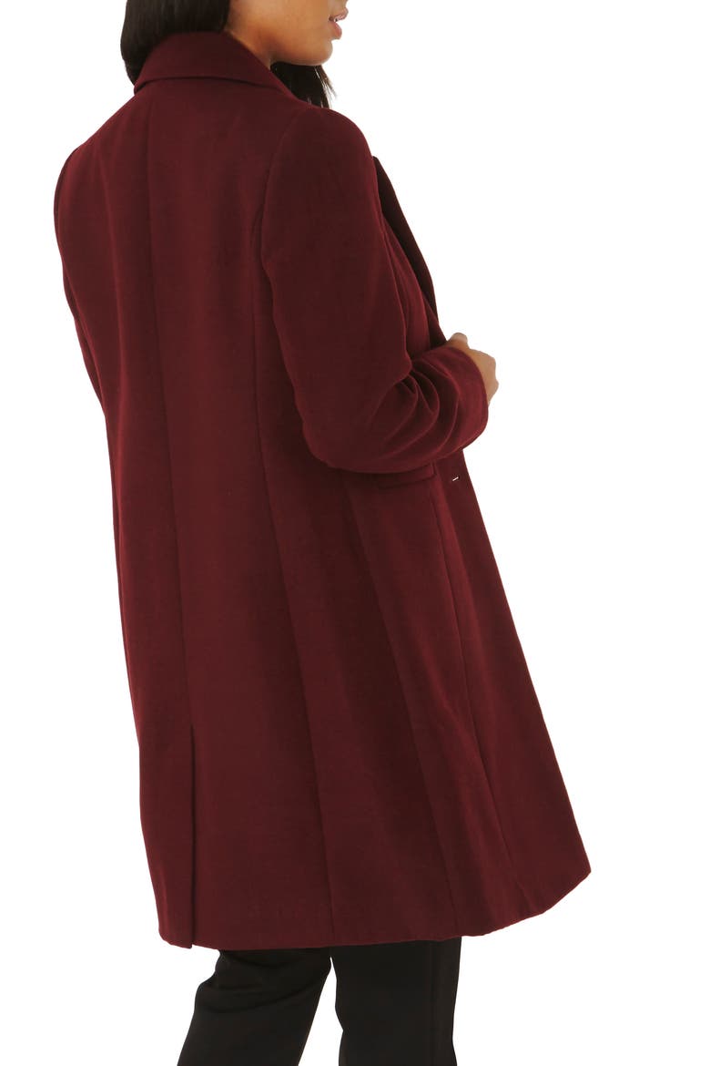 Single Breasted Coat, Alternate, color, BERRY RED