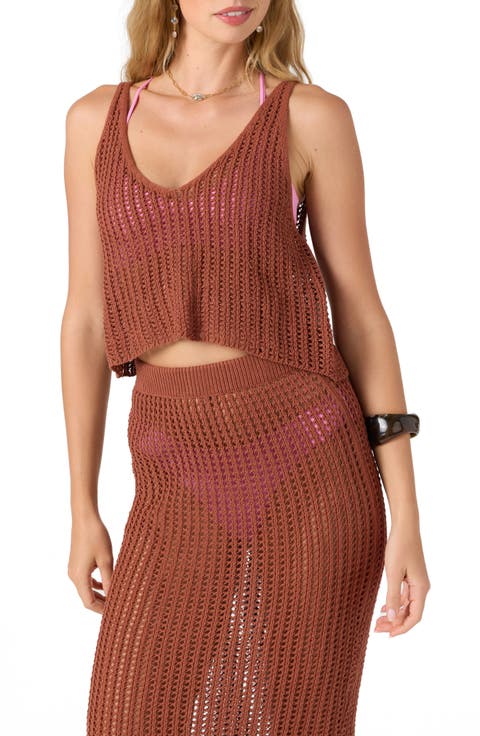 Ryan Open Stitch Cotton Cover-Up Tank