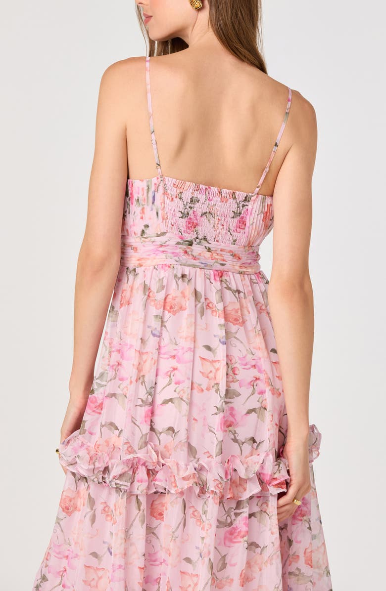 ASTR the Label Ayanna Floral Ruffle Trim Maxi Dress, Alternate, color, Pink Floral