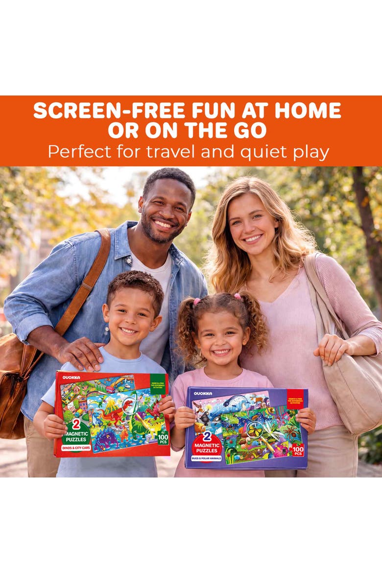 100 PCS Magnetic Kids Jigsaw Puzzle Book, Alternate, color, Bugs