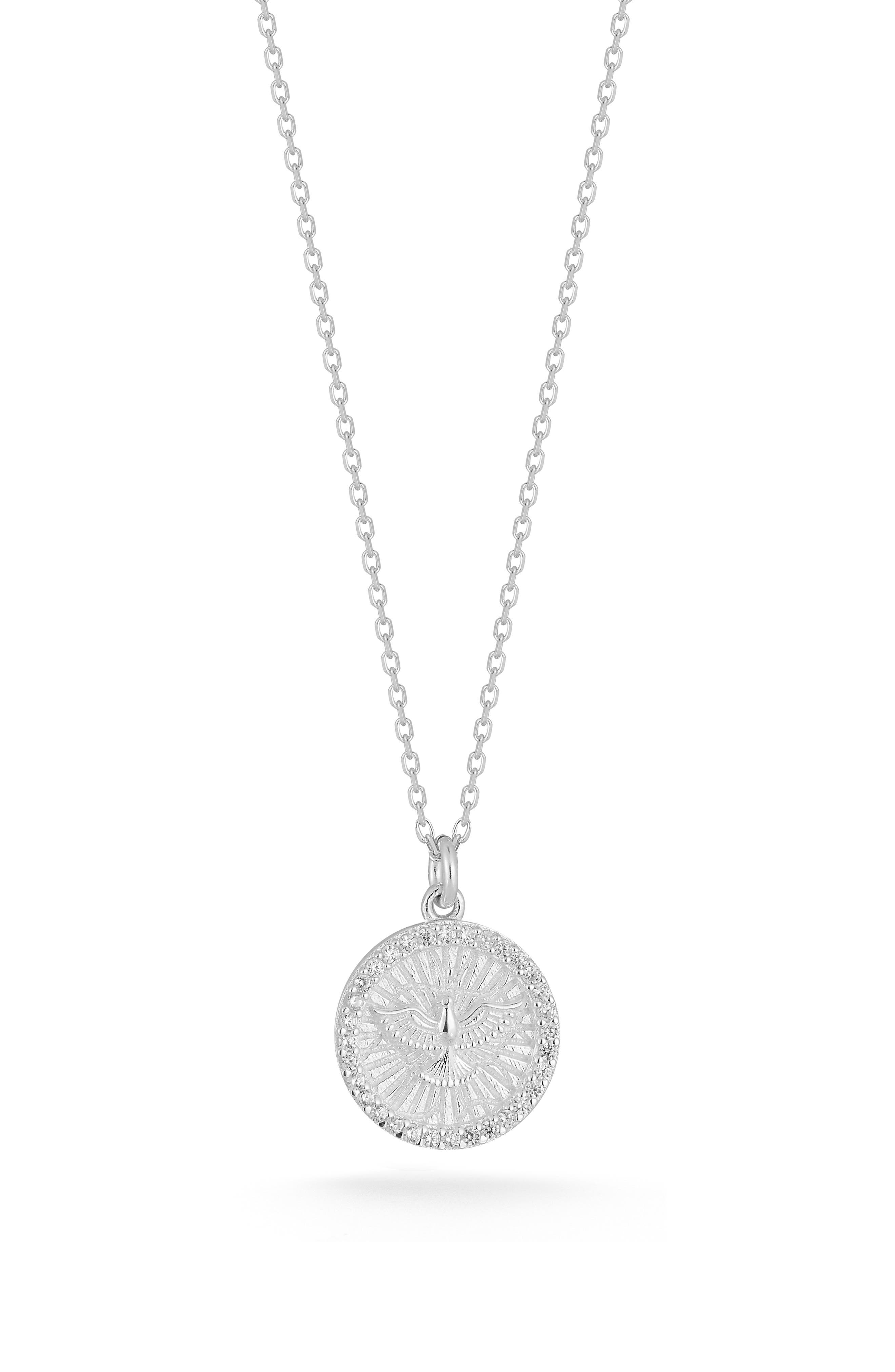 CHLOE AND MADISON CZ Coin Pendant Necklace