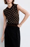 MANGO Contrast Crochet Sweater Vest