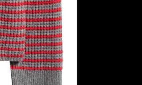 MADEWELL MADEWELL STRIPE WOOL WAFFLE KNIT TURTLENECK SWEATER 