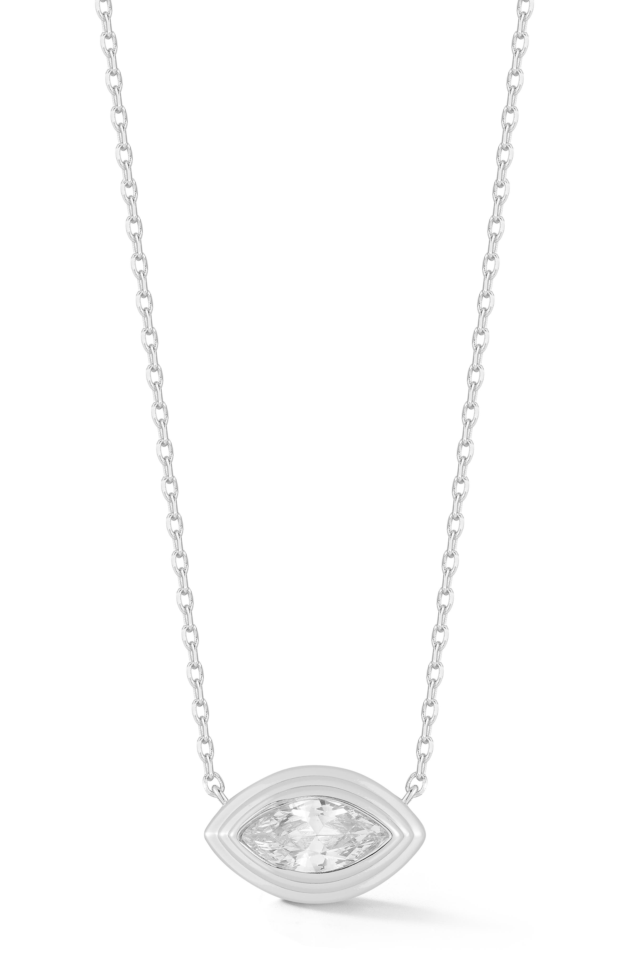 Marquise Cubic Zirconia Pendant Necklace