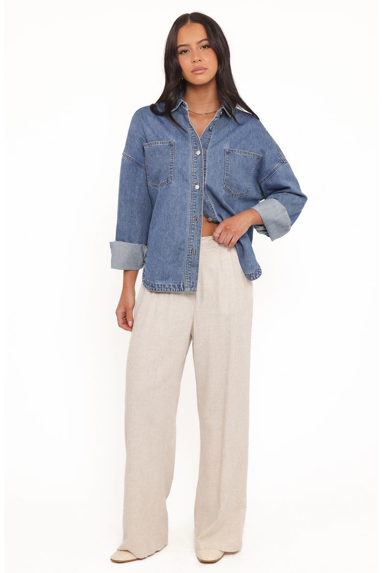 Cornelia Denim Button-Up Shirt, Alternate, color, BLUE