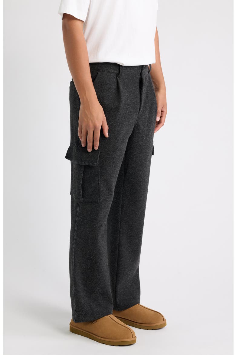 Baylin Wide Leg Cargo Pants, Alternate, color, BLACK HEATHER