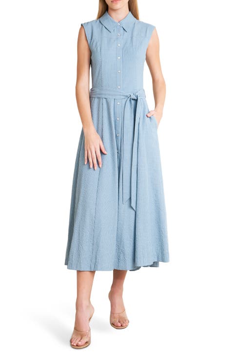 Pinstripe Midi Dress