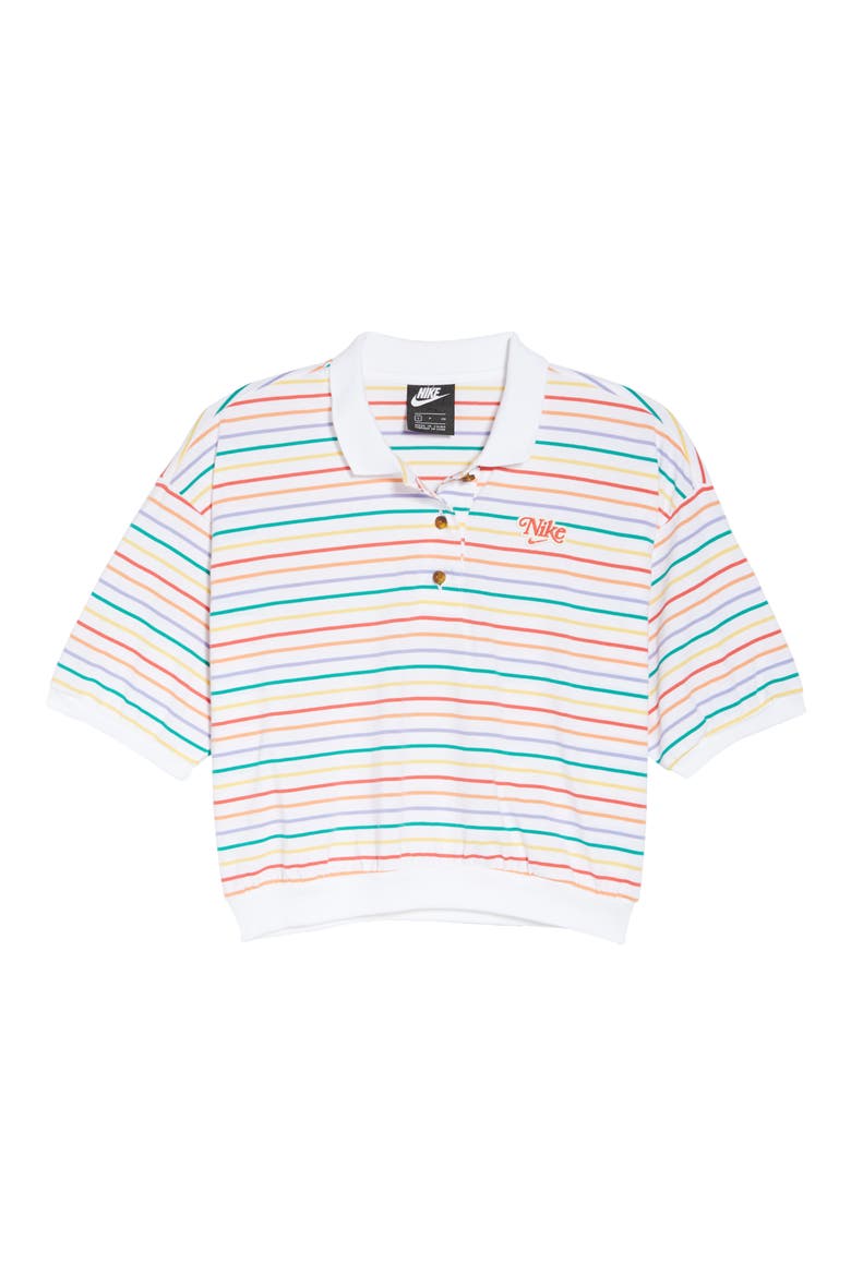 Sportswear Retro Stripe Polo, Alternate, color, WHITE