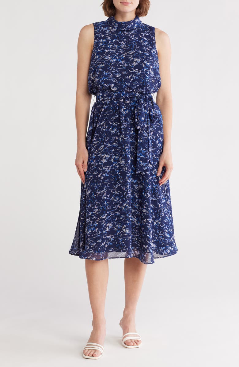 Eliza J Sleeveless Midi Dress, Main, color,