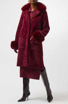 Faux Fur Trim Knit Coat