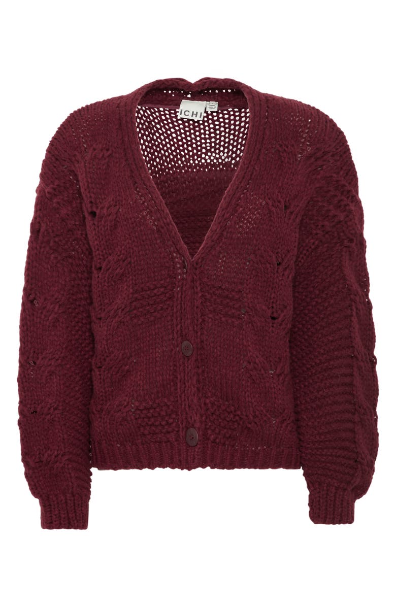 ICHI V-Neck Cardigan, Alternate, color, Port Royal