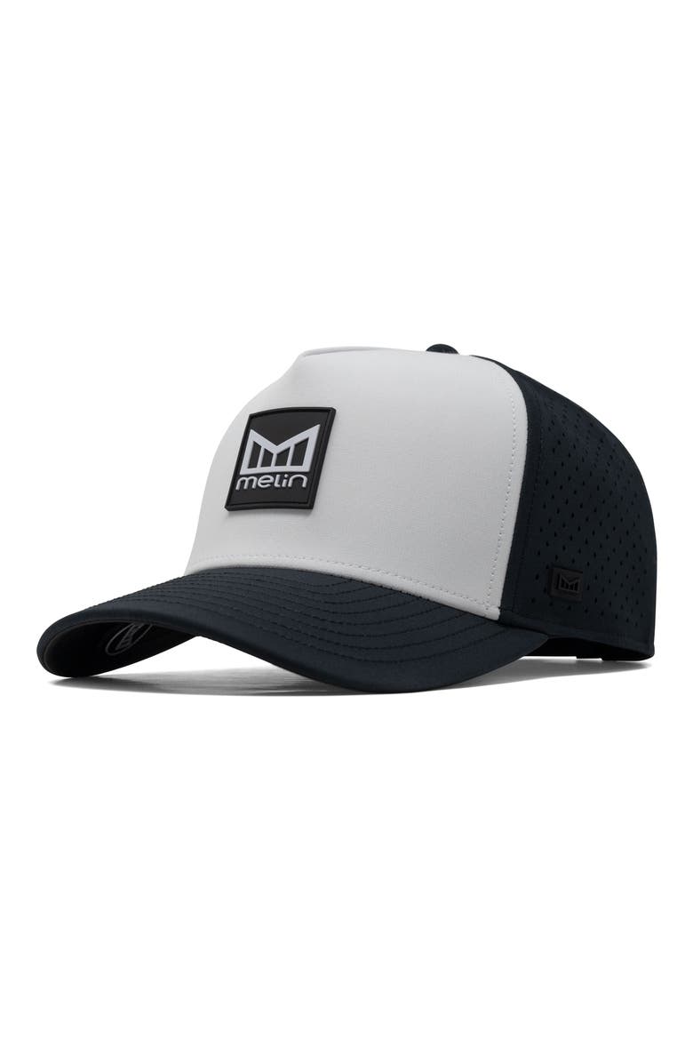 Odysea Stacked Hydro Performance Snapback Hat, Main, color, BLACK/ WHITE