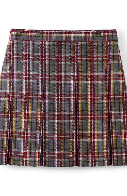 Lands' End School Uniform Girls Plaid Skort Top Of Knee In Gray