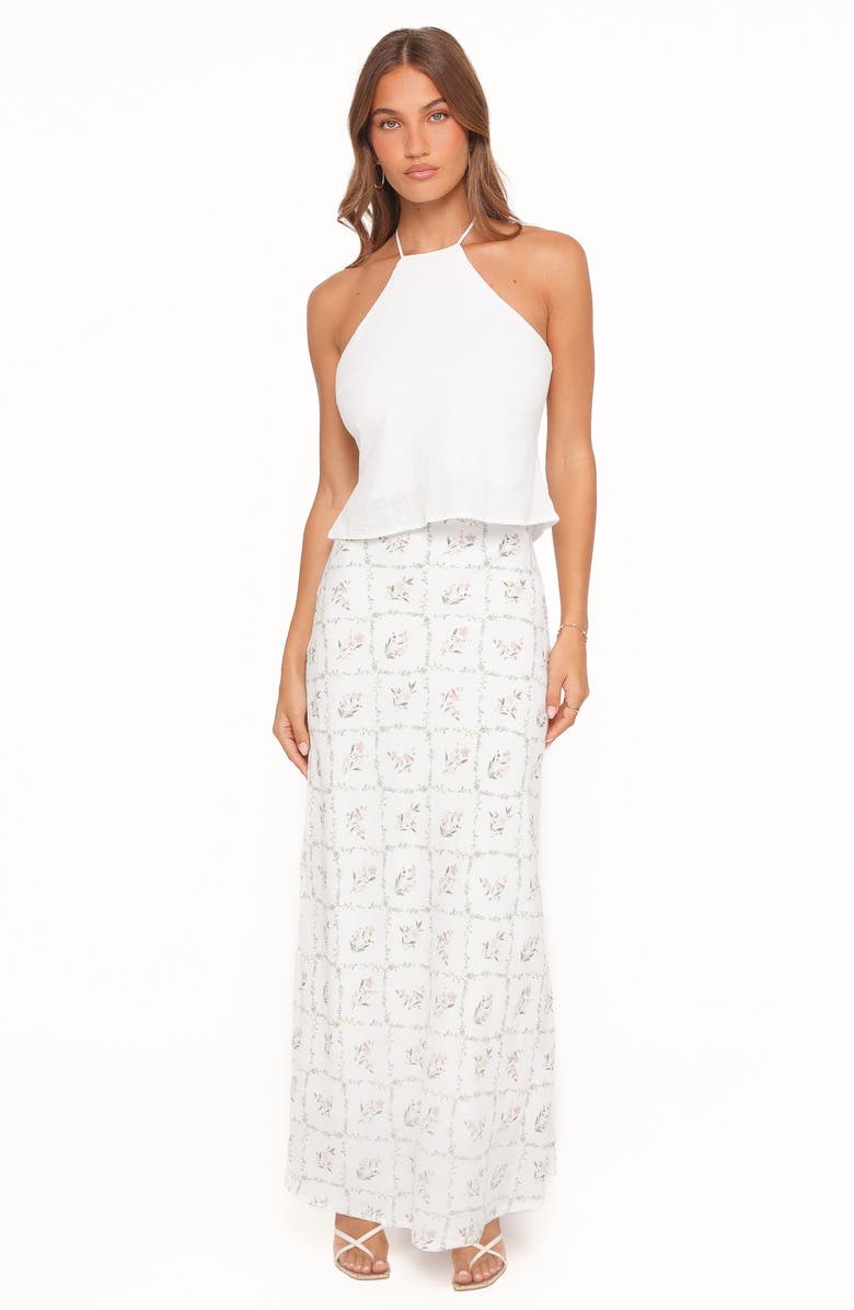 Petal & Pup Steele Bias Cut Maxi Skirt, Alternate, color, White Vintage Floral