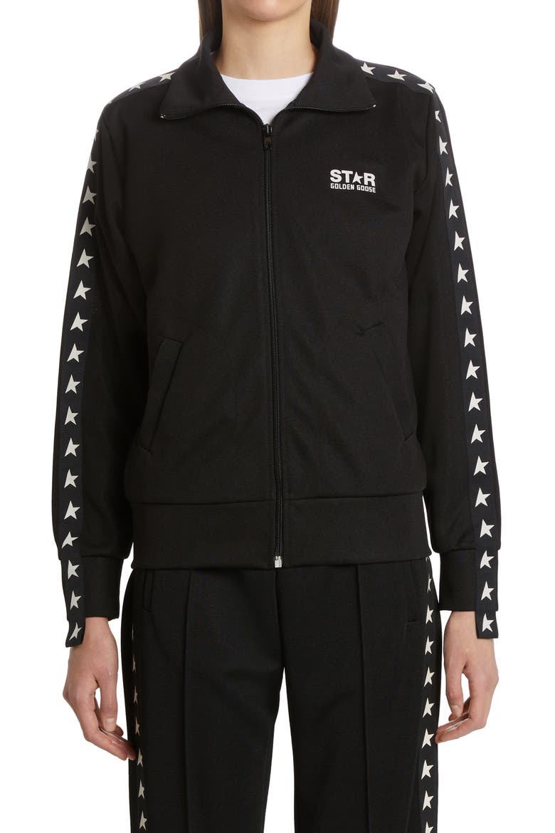 Star Logo Track Jacket, Main, color, BLACK/WHITE