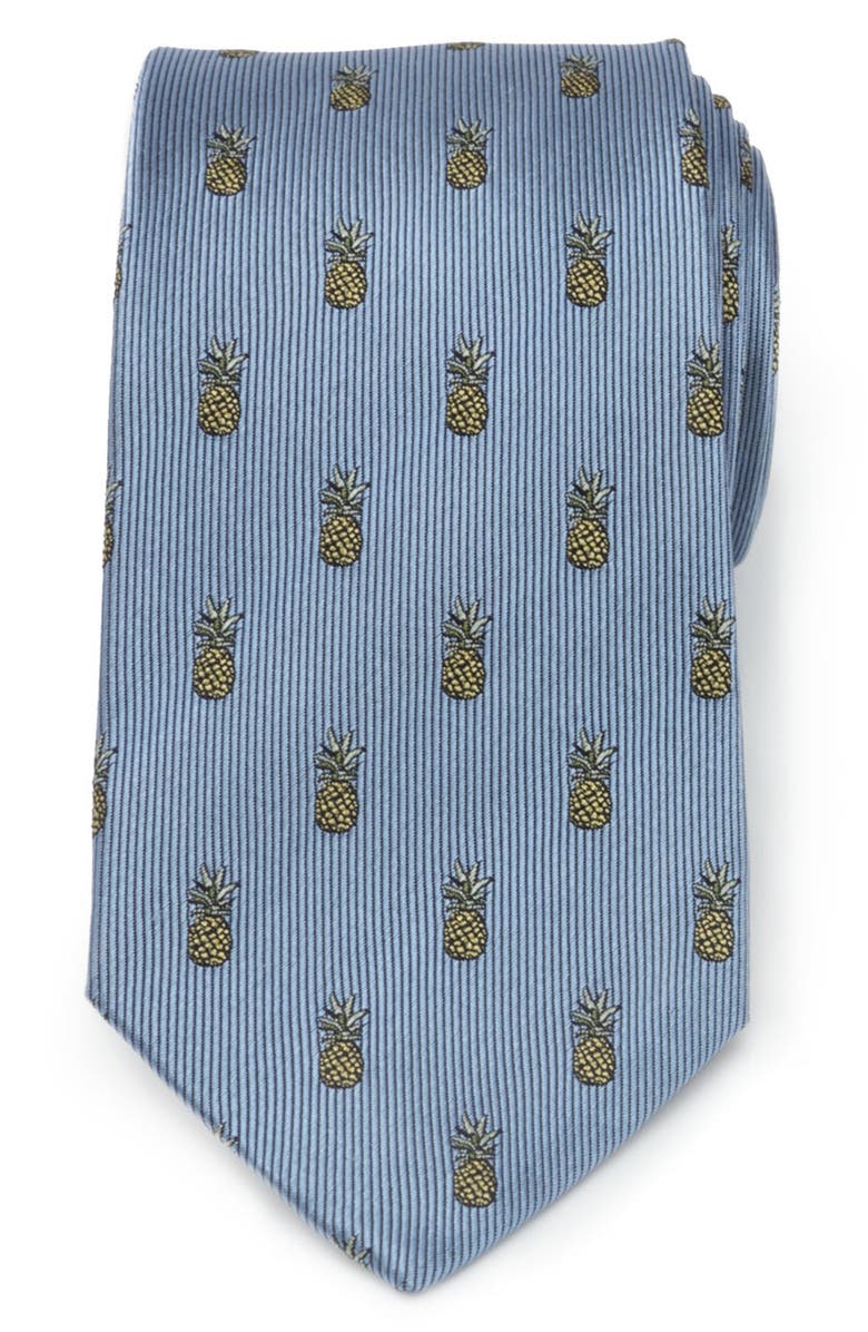 Cufflinks, Inc. Pineapple Silk Tie, Main, color, Blue
