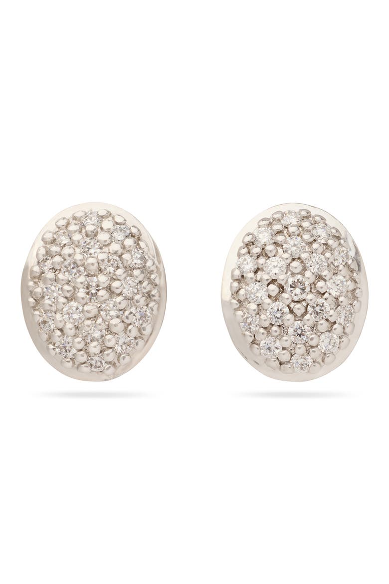 Siviglia Pavé Diamond Stud Earrings, Main, color, 18KY WHITE GOLD
