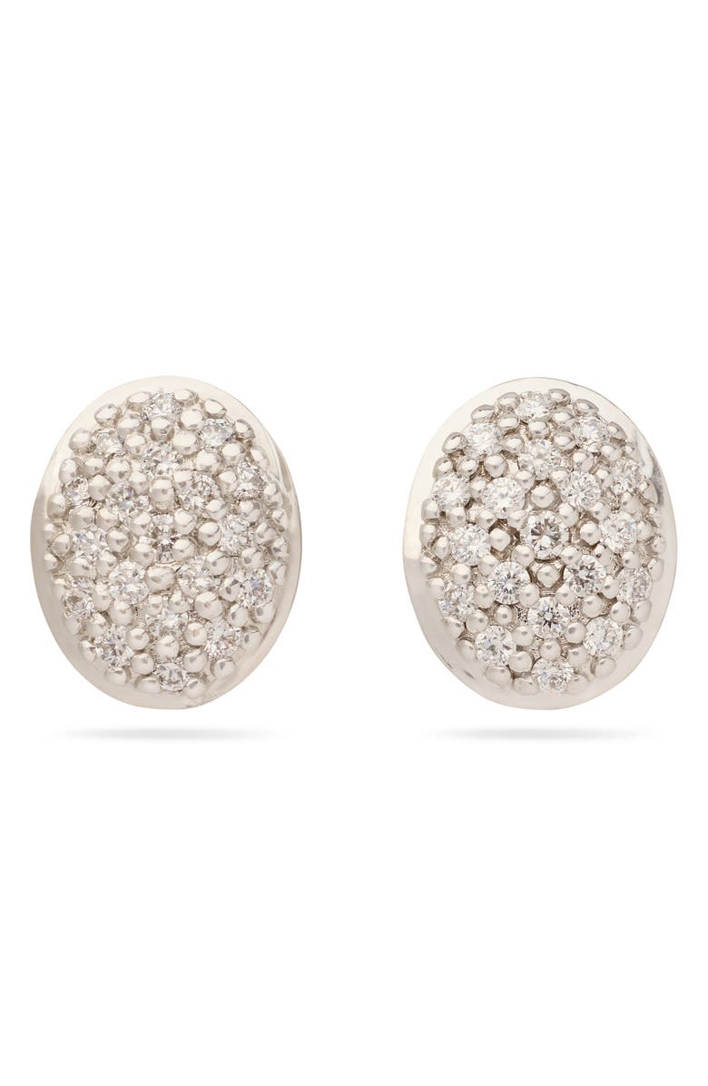 Marco Bicego Siviglia Pavé Diamond Stud Earrings, Main, color, 18Ky White Gold