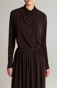 Vince Draped Cowl Neck Long Sleeve Top