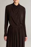Vince Draped Cowl Neck Long Sleeve Top