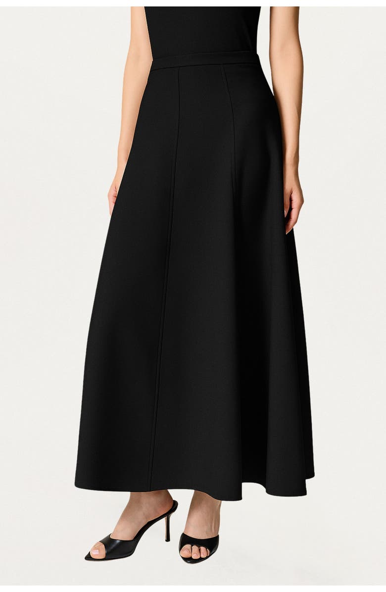 Nocturne Flared Maxi Skirt, Alternate, color, Black