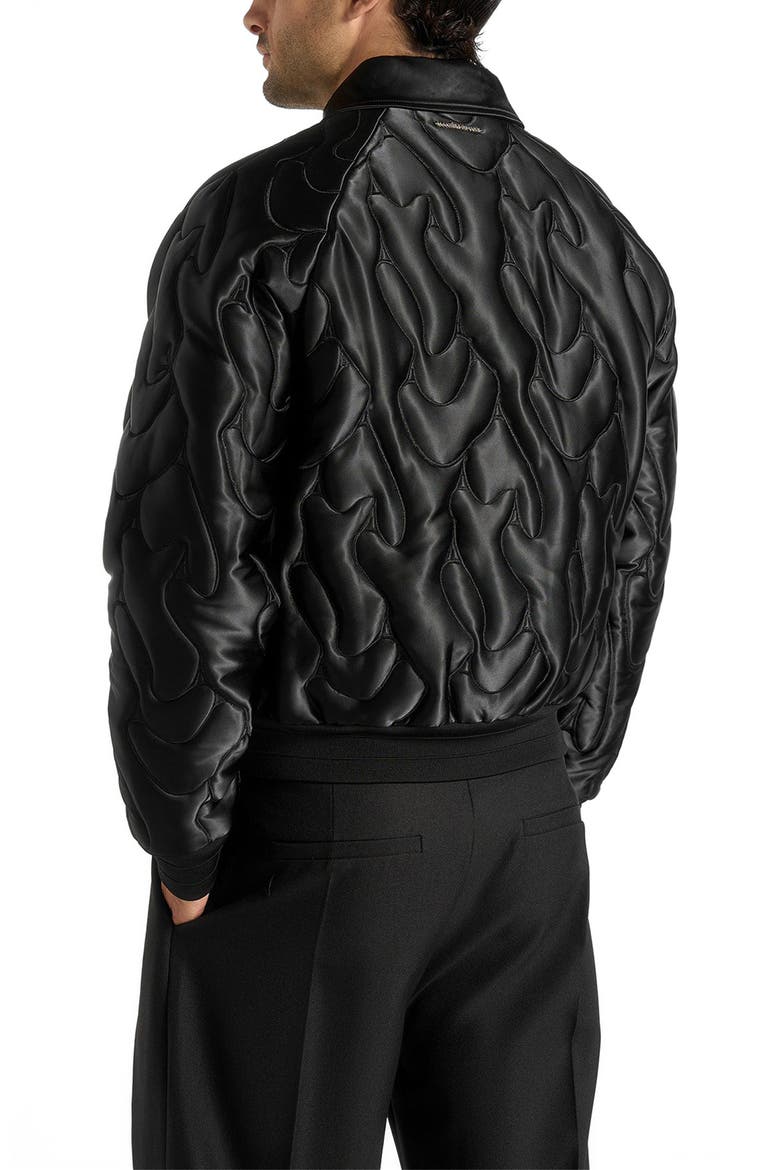 Ugo Satin Embroidered Jacket, Alternate, color, Black
