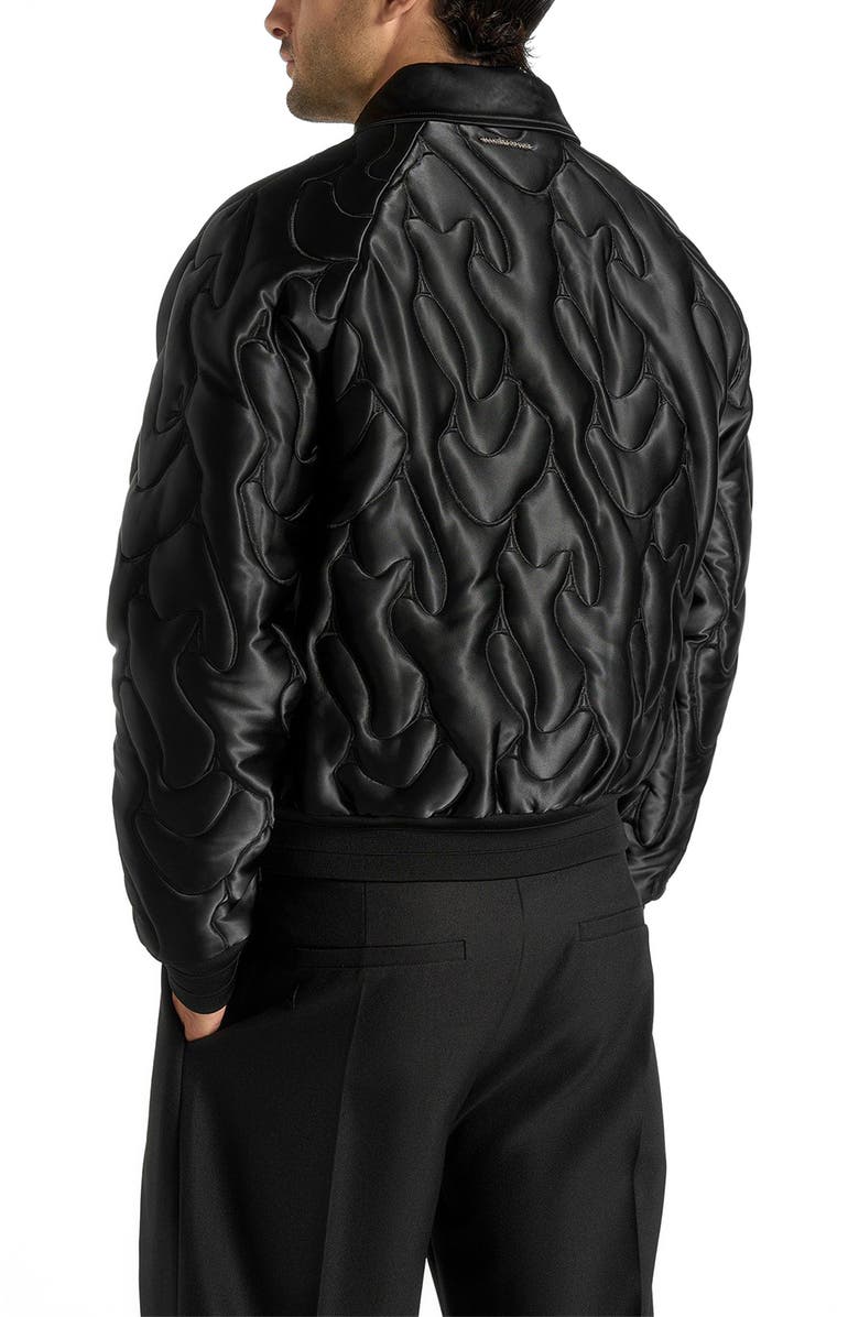 Manière De Voir Ugo Satin Embroidered Jacket, Alternate, color, Black