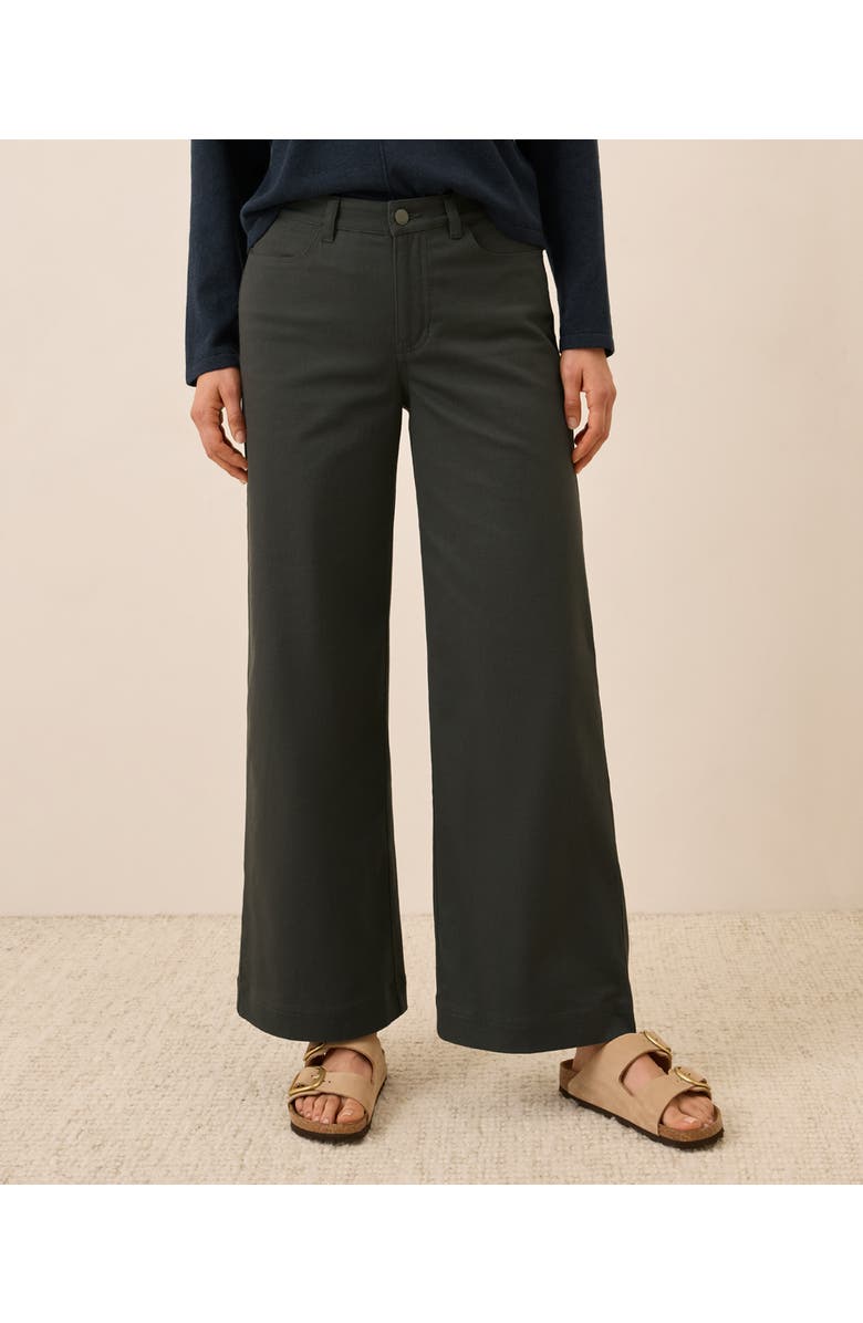 Pact Organic Cotton Stretch Twill Wide Leg Pant, Main, color, Oak