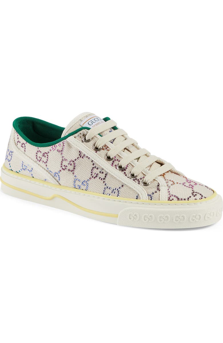 Gucci Tennis 1977 Crystal Logo Low Top Sneaker, Main, color,