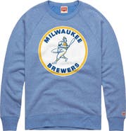 Homage Men's Homage Powder Blue Milwaukee Brewers Cooperstown Collection Raglan Tri-Blend Sweatshirt