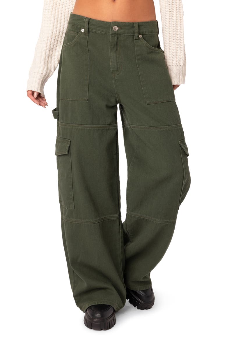 Ember Denim Cargo Pants, Main, color, OLIVE