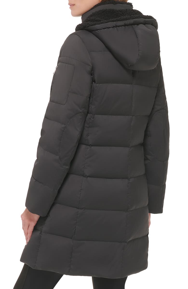 Calvin Klein Faux Shearling Lined Down Puffer Jacket, Alternate, color, Black