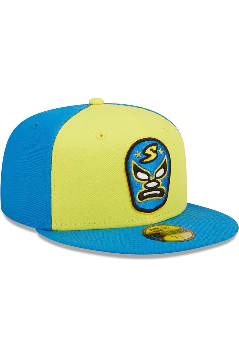 Men's New Era Yellow/Blue Sacramento Dorados Copa De La Diversion 59FIFTY Fitted Hat, Alternate, color, Yellow
