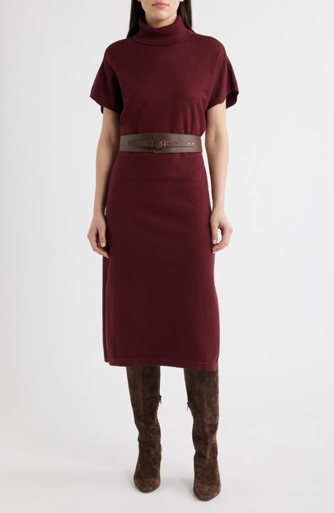 Turtleneck Midi Sweater Dress
