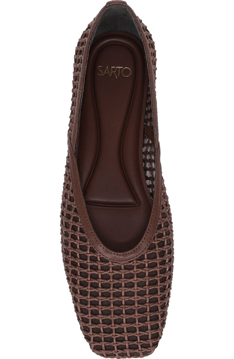 SARTO by Franco Sarto Flexa Square Toe Mesh Flat, Alternate, color, Coffee Bean