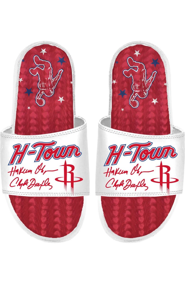 ISLIDE Men's ISlide White Houston Rockets 2023/24 City Edition Gel Slide Sandals, Main, color,