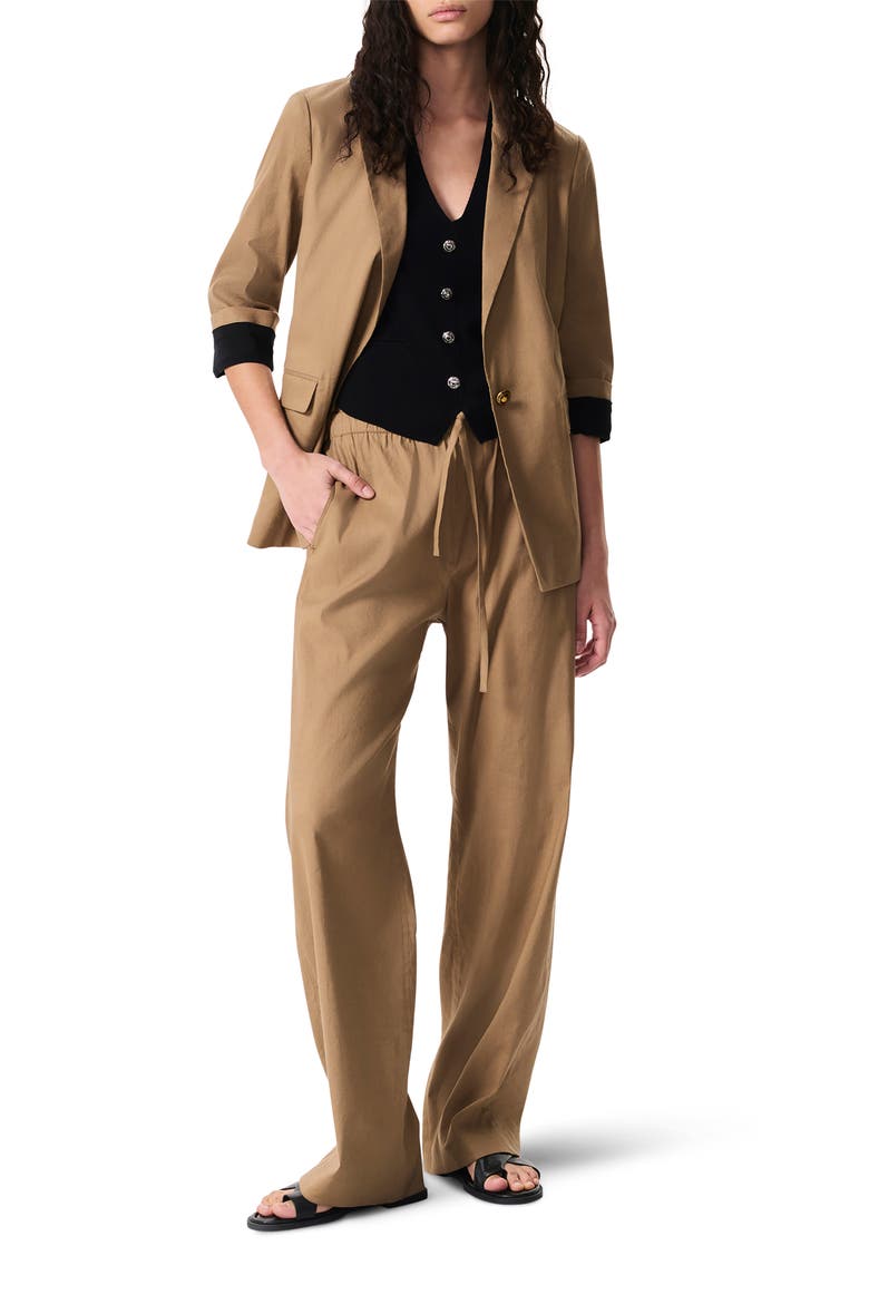 Jennie Linen Blend Blazer, Alternate, color, MUTEDBROWN