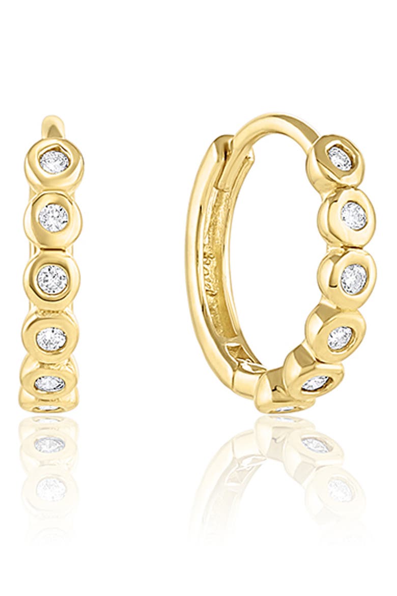 Palermo Huggie Hoop Earrings, Main, color, YELLOW GOLD