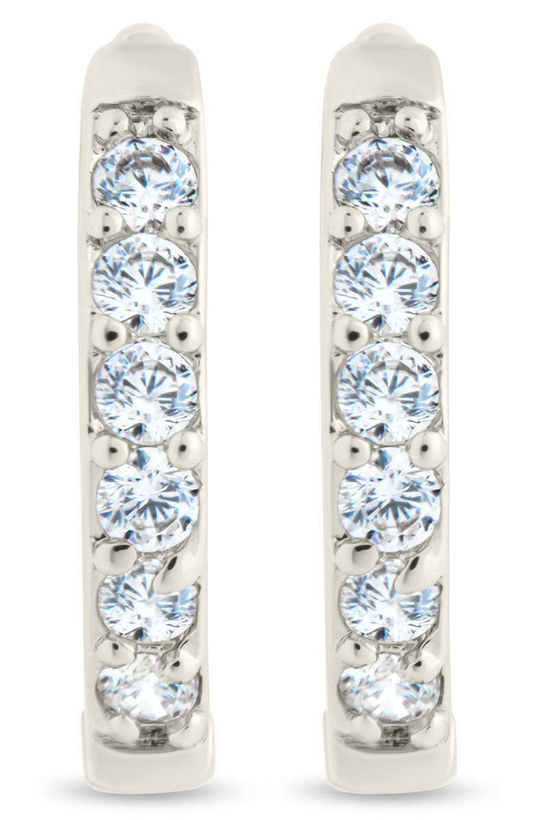 Sterling Forever Zadie CZ Everyday Hoop Earrings, Alternate, color, Silver/Clear