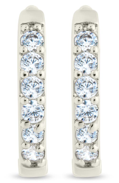 Sterling Forever Zadie Cz Everyday Hoop Earrings In Silver/clear