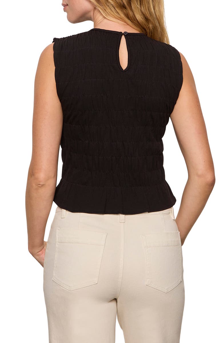 Sanctuary Better Together Smocked Sleeveless Top, Alternate, color, Black