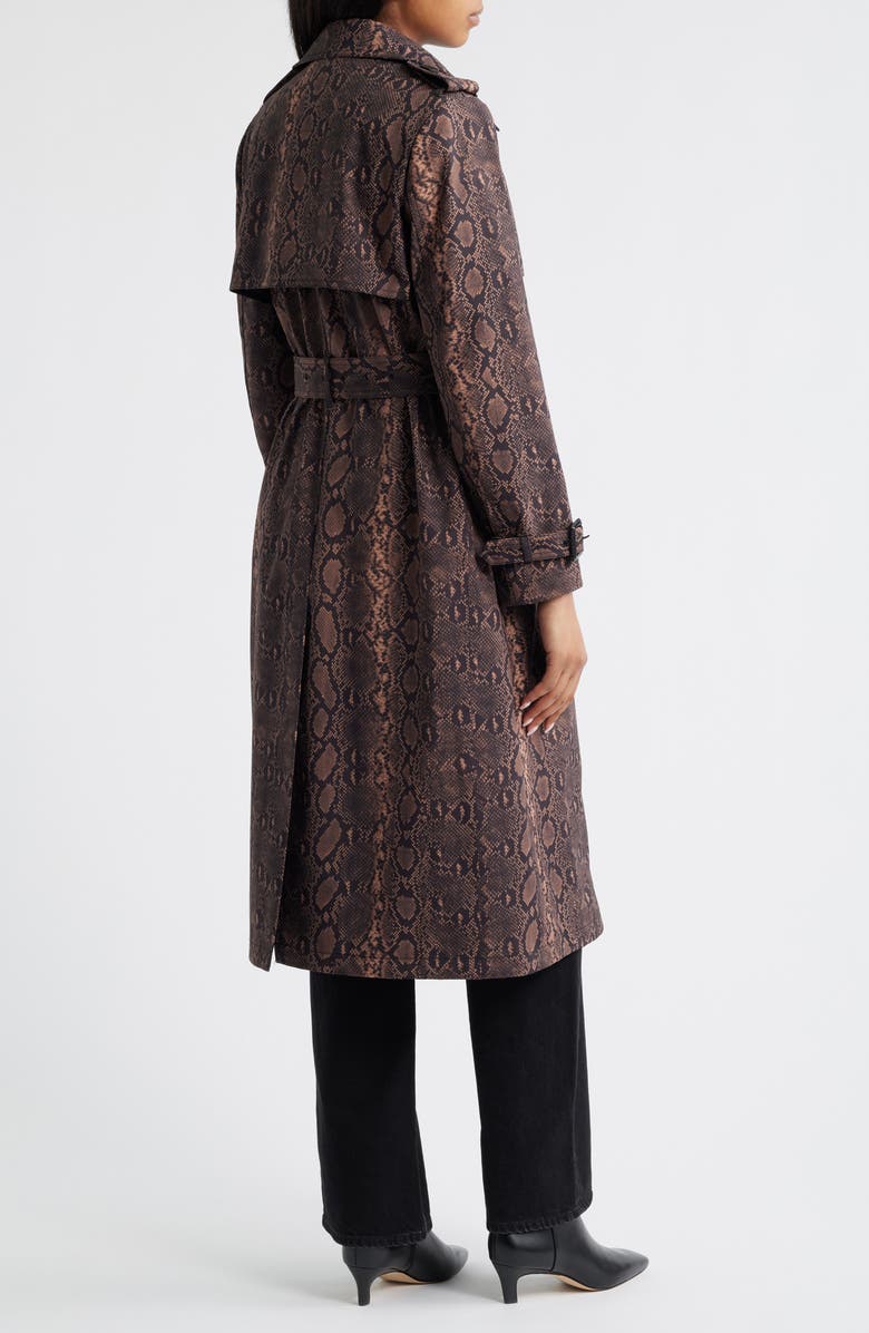 BCBG Max Azria Animal Print Trench Coat, Alternate, color,