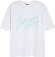 Balmain Brushstroke Paris Logo Graphic T-Shirt