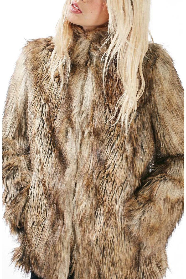 Ultimate Faux Fur Coat, Alternate, color, BROWN