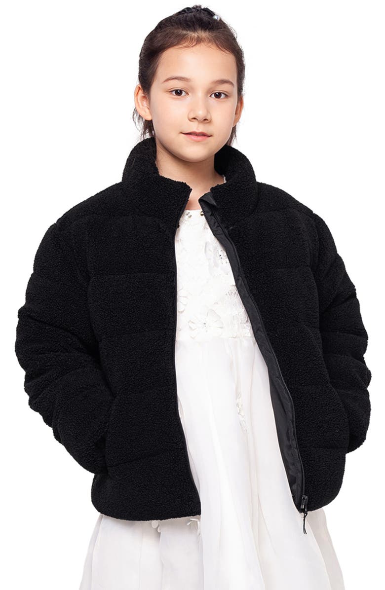 Rokka&Rolla Kids' Borg Puffer Jacket, Main, color, Black Pearl