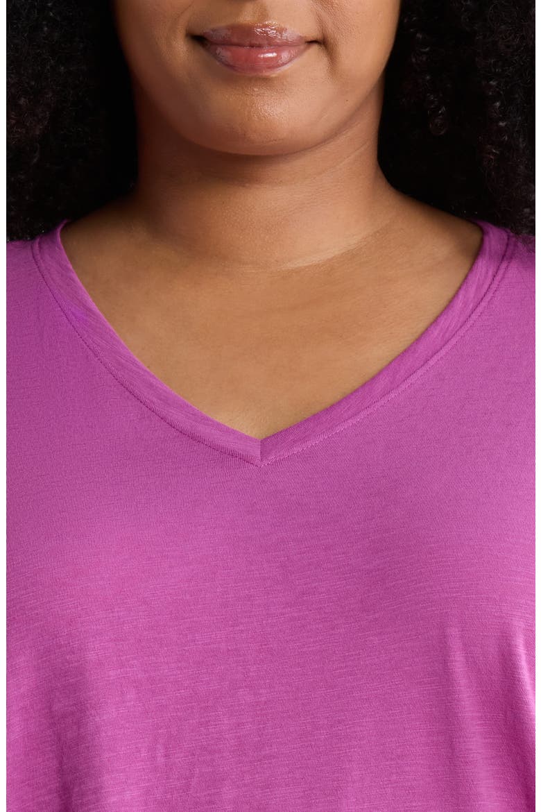 Easy Organic Cotton V-Neck T-Shirt, Alternate, color, GRAPE