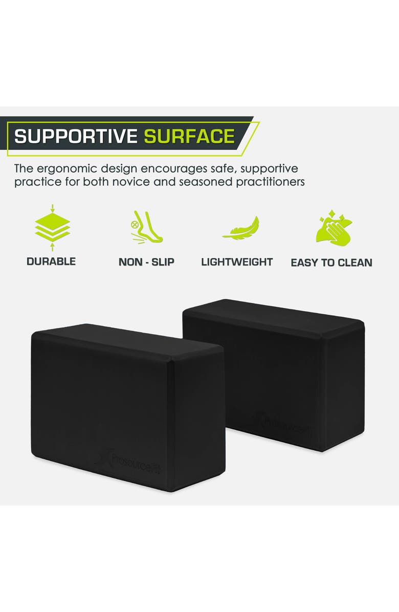 ProsourceFit Foam Yoga Blocks, Alternate, color, Black