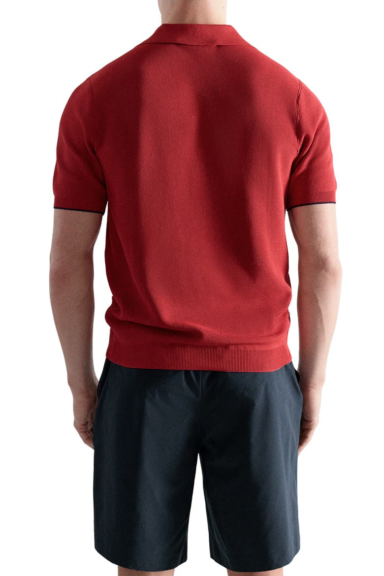 Contrast Trim Piqué Polo, Alternate, color, RED