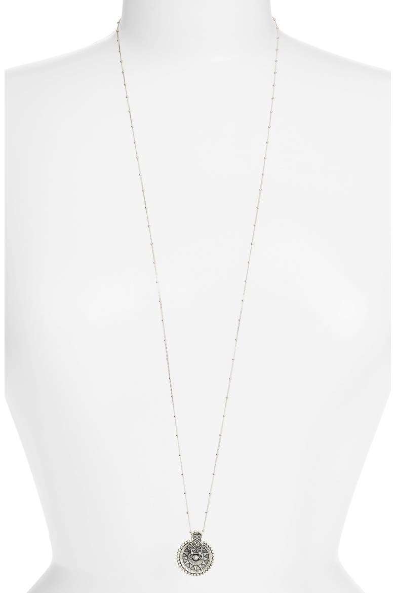 'Mandala' Pendant Necklace, Alternate, color, SILVER