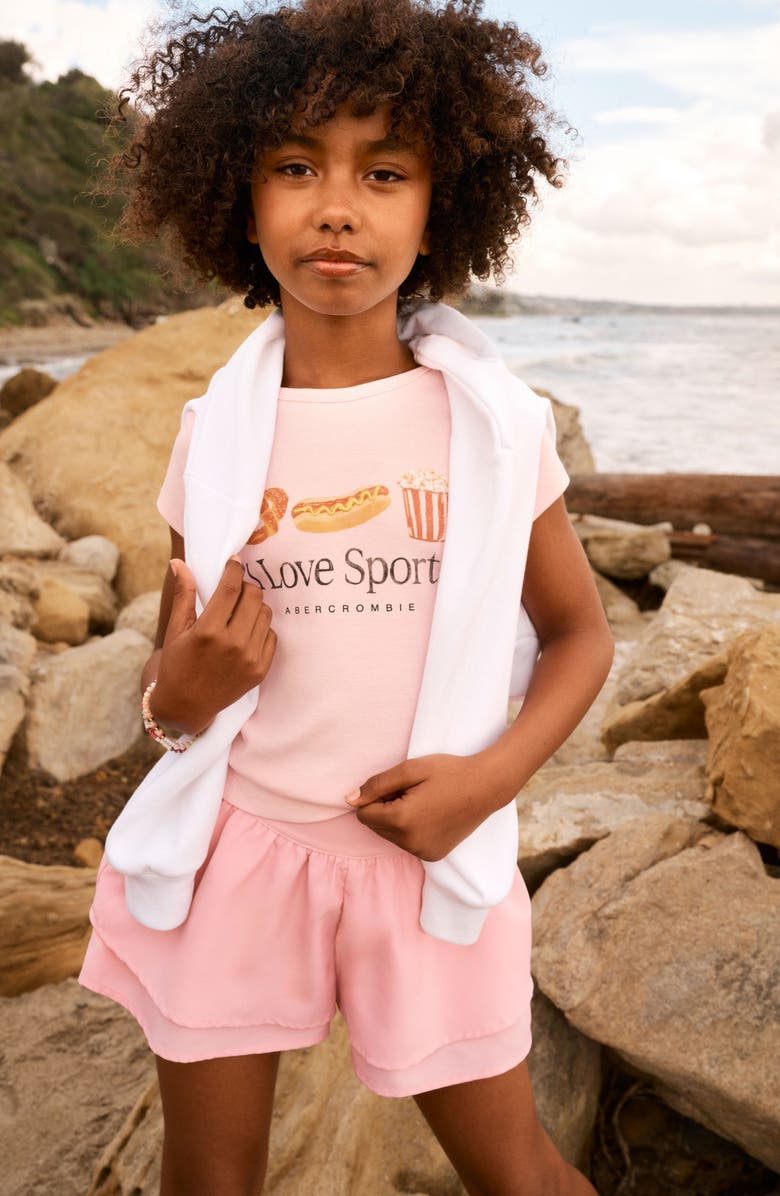 abercrombie kids Kids' Strawberry Graphic Hoodie, Alternate, color, Bright White